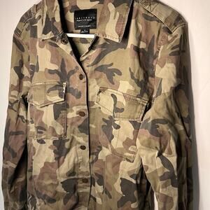 Camo Button Down Top